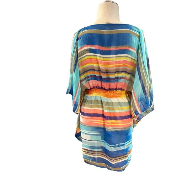 Echo Swimsuit Womens Medium Multicolor Striped V Neck Flared Outdoor Pullover - Picture 5 of 10